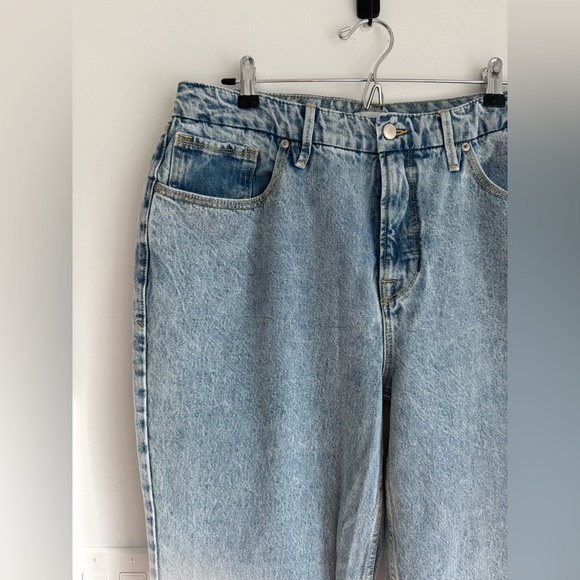 Good American 90s duster light wash high rise denim jeans women’s size 14 - Picture 2 of 11